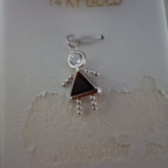 14KT Gold December Month Synthetic Blue Topaz Pendant $80